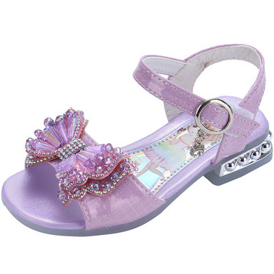 2023. aasta suvised kivist sandaalid tüdrukutele Moodsad litrid, vibupärlid, lastele mõeldud printsessisandaalid