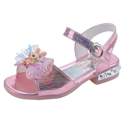 2023. aasta suvised kivist sandaalid tüdrukutele Moodsad litrid, vibupärlid, lastele mõeldud printsessisandaalid