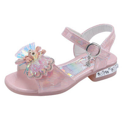 2023. aasta suvised kivist sandaalid tüdrukutele Moodsad litrid, vibupärlid, lastele mõeldud printsessisandaalid