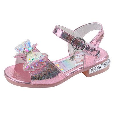 2023. aasta suvised kivist sandaalid tüdrukutele Moodsad litrid, vibupärlid, lastele mõeldud printsessisandaalid