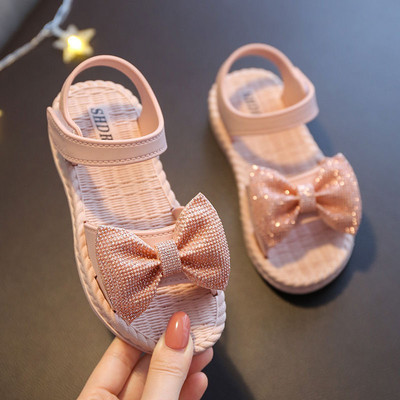 Lányszandálok Gyerek divat Puha talpú Princess Cipők Kids 2023 Új nyári szandálok Lapos iskolai cipők Baby Girls Shoes아이샌들