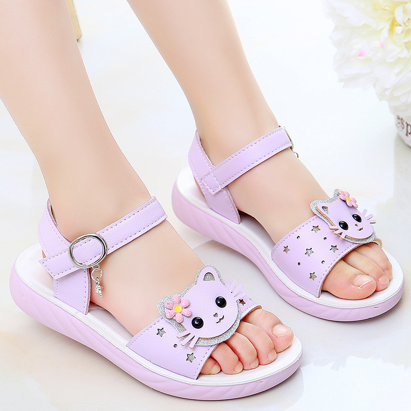 Lapsed Sandaalid Kingad Tüdrukud Gladiaator Hook & Loop Multifilm Suvine hingav printsess Lastepidu Mood Ranna korter väikelaps Beebi