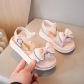 Bērnu sandales meitenēm Vasaras modes Bowknot Elpojošas Ērtas mīkstas zoles Princeses Sandales Bērnu Pludmales Neslīdoši apavi