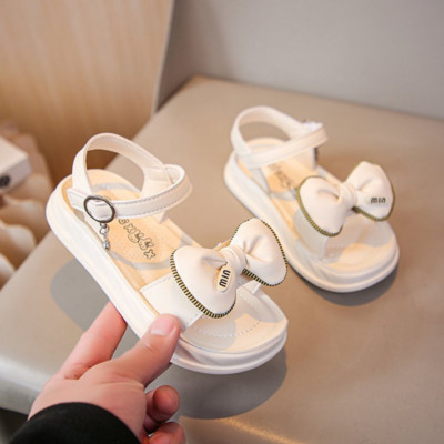 Bērnu sandales meitenēm Vasaras modes Bowknot Elpojošas Ērtas mīkstas zoles Princeses Sandales Bērnu Pludmales Neslīdoši apavi