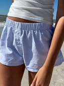 Ženske kratke hlače na dugmad sprijeda, ležerne, s elastičnim strukom, kariranim/prugastim printom, salonske donje hlače za spavanje, korejska kućna odjeća, pidžame, spavaćica