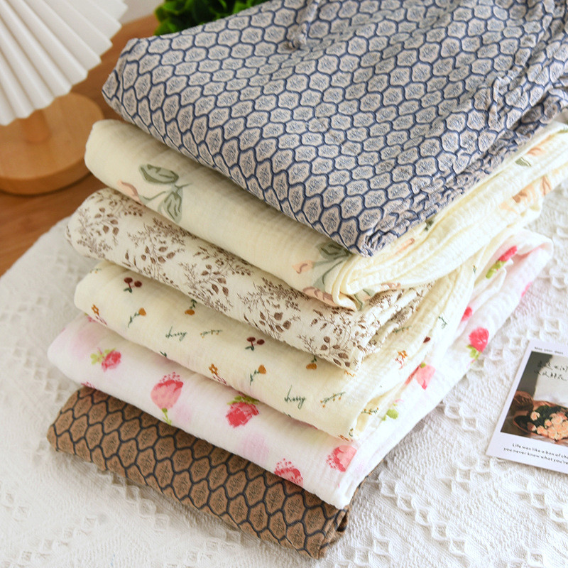 Puhast puuvillast lahtised kodupüksid kreppkangast pidžaamapüksid vabaaja taskud, magamisalused elastsed vöökohad.