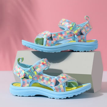 Летни детски модни сандали Бебешки момичета Прохождащи деца Меки неплъзгащи се обувки на принцеса Бебешки сладки бонбони Дишащи удобни сандали
