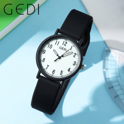 Női órák szilikon óraszíj 3ATM vízálló, világító kézi divatos kvarc karóra nőknek és lányoknak