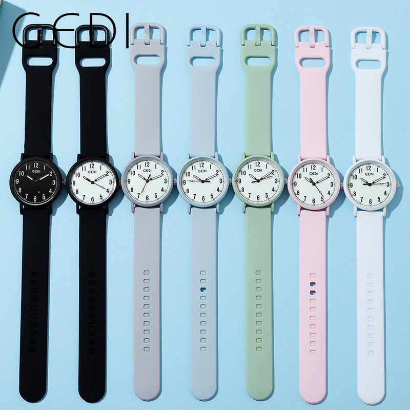 Női órák szilikon óraszíj 3ATM vízálló, világító kézi divatos kvarc karóra nőknek és lányoknak