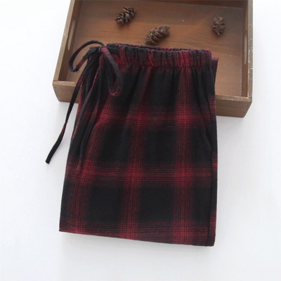 Kockás dizájn Őszi téli hálónadrág női pamut flanel hosszú nadrághoz otthoni nappali ruházat pizsama nadrág pizsama nő