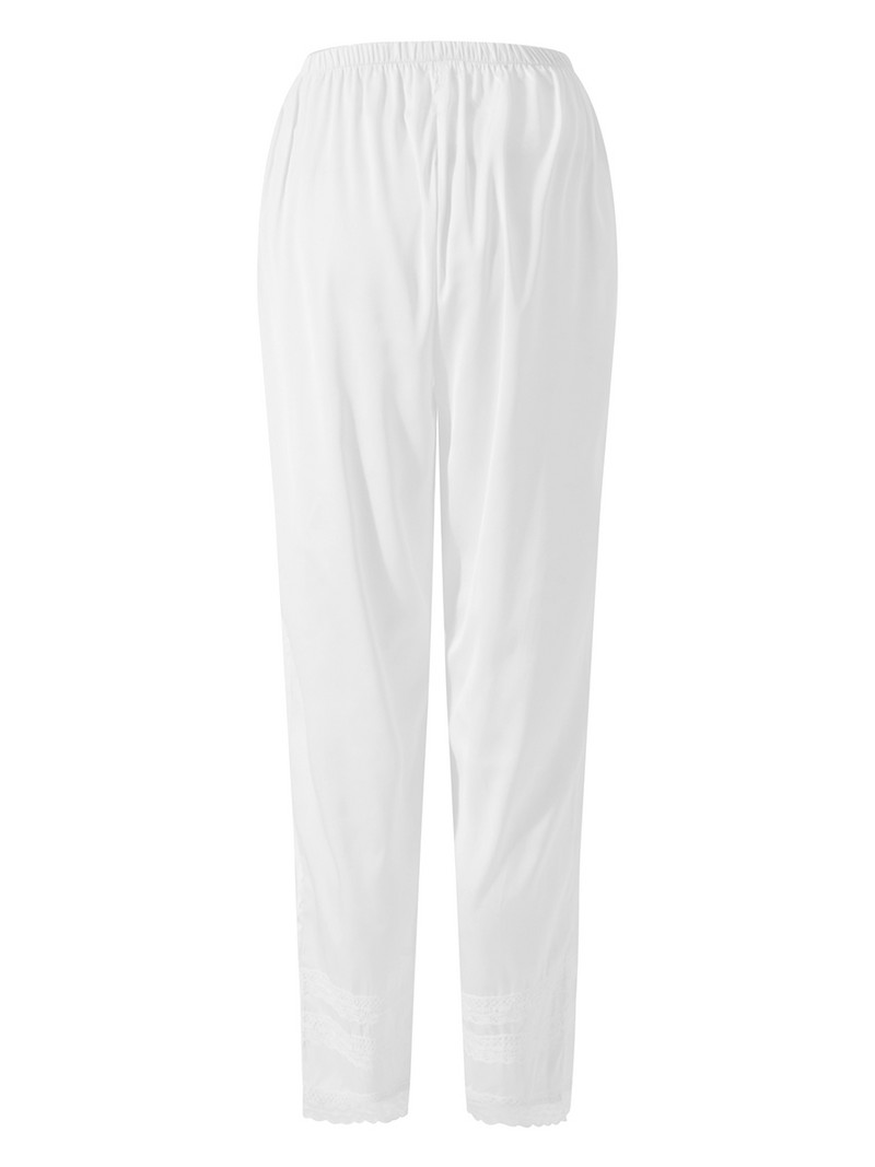 Naiste satiinist siidist mugavad pidžaamapüksid, vabaaja püksid, laia säärega, Palazzo põhjaga S-2XL