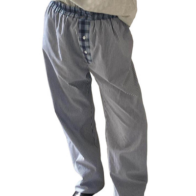 Kockás pizsama nadrág Női alvó hálóruha koreai stílusú nyári alsó Rugalmas derék szoba Társalgó Alvóruha Új otthoni ruha