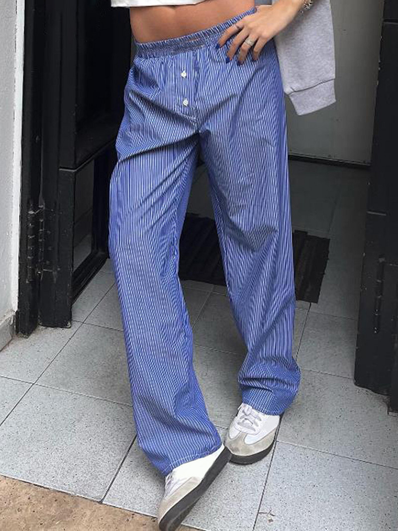 Kockás pizsama nadrág Női alvó hálóruha koreai stílusú nyári alsó Rugalmas derék szoba Társalgó Alvóruha Új otthoni ruha