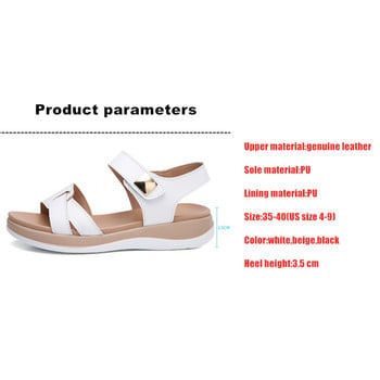 2023 Дамски, дамски, майчински обувки от естествена кожа, сандали, плоски обувки, меки кукички, корейски блестящи летни плажни обувки, размер 35-40