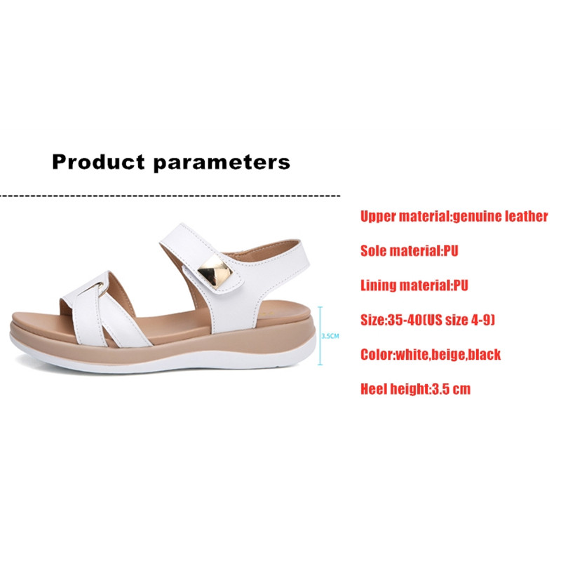 2023. gads. Sievietes, sievietes, dāmas, mātes, dabīgās ādas kurpes, sandales, plakanas, mīkstas āķa cilpas, korejiešu Bling vasaras pludmales izmērs 35-40