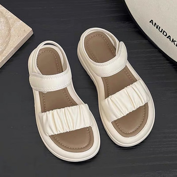 Плажни сандали за момичета Бебешки обувки с красива шарка на сгъване Прекрасни детски външни обувки Детски обувки с меко дъно, неплъзгащи се