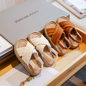 Sandales Meitenēm Ikdienas Bērni Meitenei Mīkstas zoles Meiteņu Čības Retro Pludmales Apavi Mamma Bērni Apavi Sieviešu Čības Sandalijas