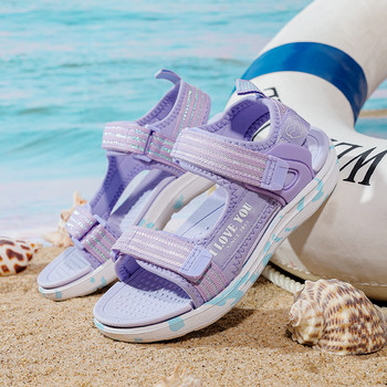 Горещи продавани летни детски обувки Ежедневни дишащи сандали за момичета в бонбонени цветове Меки плажни сандали Детски леки чехли