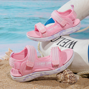 Горещи продавани летни детски обувки Ежедневни дишащи сандали за момичета в бонбонени цветове Меки плажни сандали Детски леки чехли