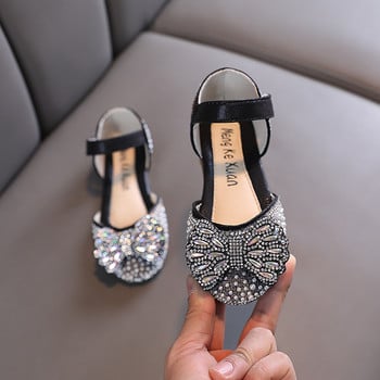 Σανδάλια Little Girl Sequin Summer New Rhinestone Bow Princess Sindals Fashion Bling Kids Wedding Soft Flat σανδάλια Μέγεθος 21-36