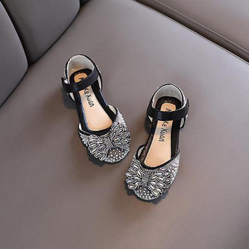 Σανδάλια Little Girl Sequin Summer New Rhinestone Bow Princess Sindals Fashion Bling Kids Wedding Soft Flat σανδάλια Μέγεθος 21-36