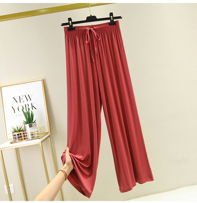 Platas BIKSES SIEVIETĒM 2023. gada vasarā Jaunas Solid Modal brīvas bikses, brīvas bikses Sieviešu harēma bikses ar augstu vidukli