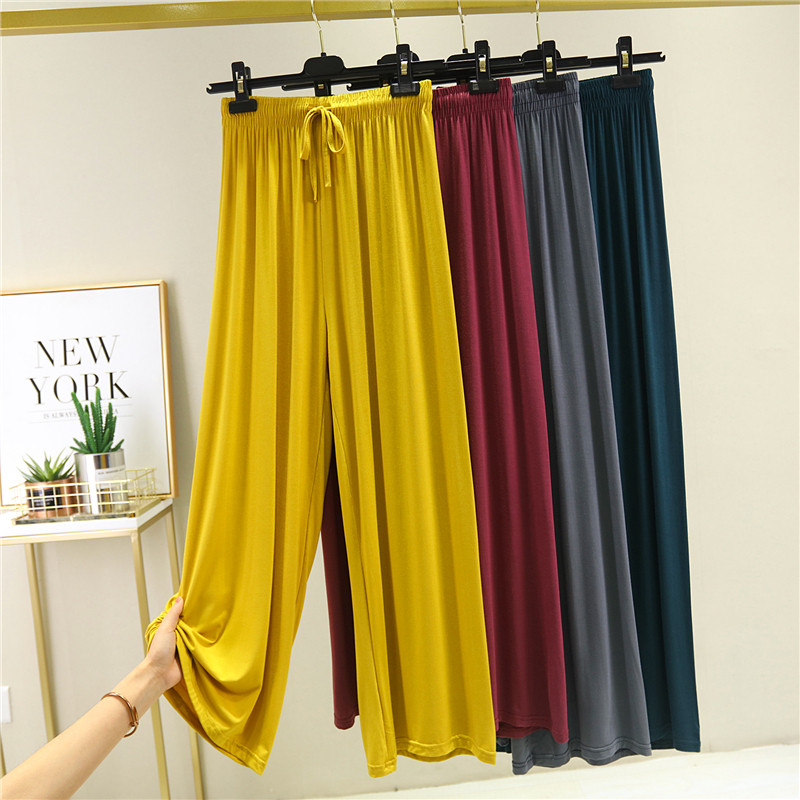 Platas BIKSES SIEVIETĒM 2023. gada vasarā Jaunas Solid Modal brīvas bikses, brīvas bikses Sieviešu harēma bikses ar augstu vidukli