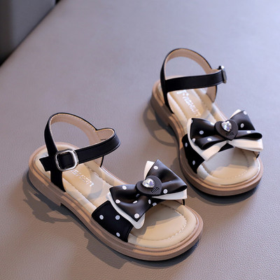 2024. gada jauns vasaras stils, modernas, ērtas un neformālas bantes ar atvērtu purngalu, vidējas un lielas bērnu neslīdošas meiteņu sandales