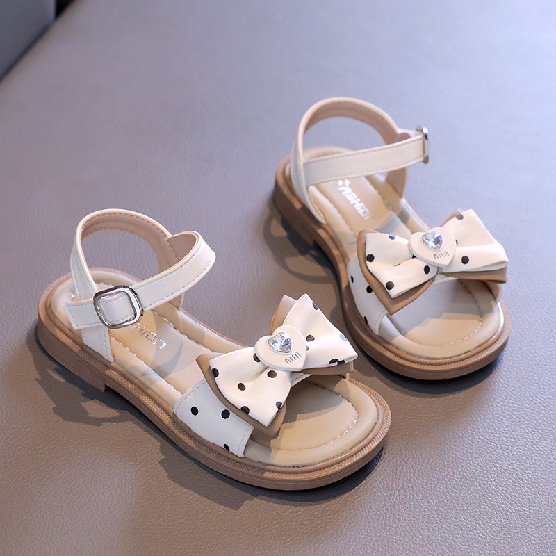2024. gada jauns vasaras stils, modernas, ērtas un neformālas bantes ar atvērtu purngalu, vidējas un lielas bērnu neslīdošas meiteņu sandales