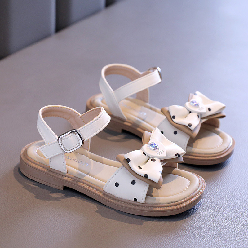 2024. gada jauns vasaras stils, modernas, ērtas un neformālas bantes ar atvērtu purngalu, vidējas un lielas bērnu neslīdošas meiteņu sandales