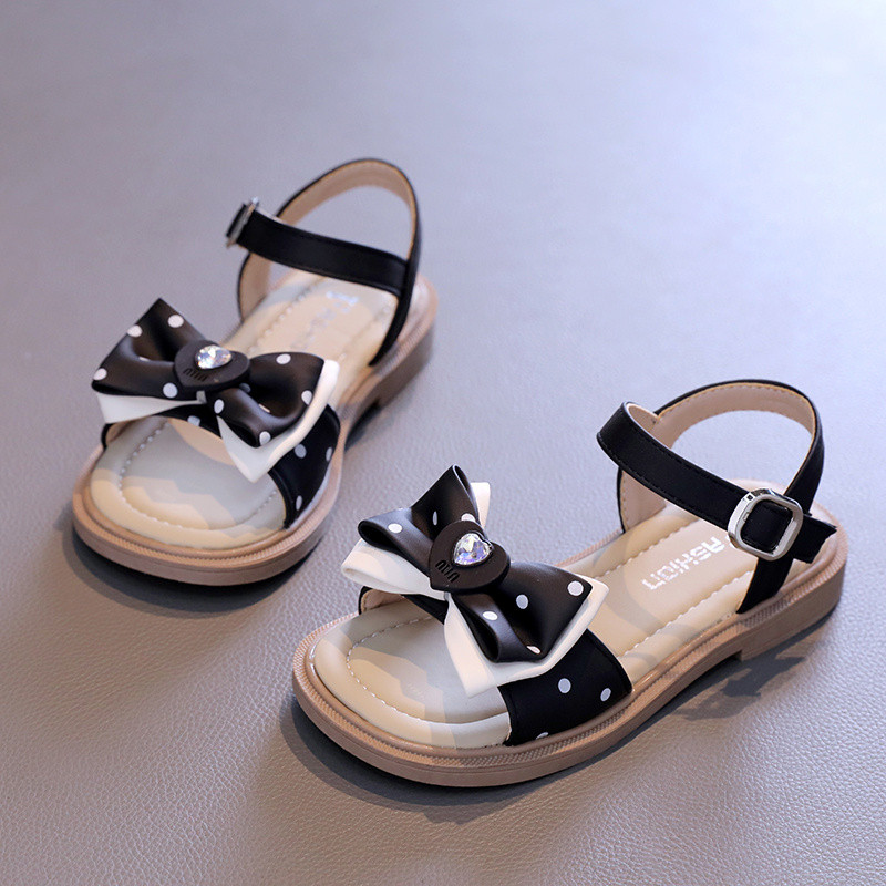 2024. gada jauns vasaras stils, modernas, ērtas un neformālas bantes ar atvērtu purngalu, vidējas un lielas bērnu neslīdošas meiteņu sandales