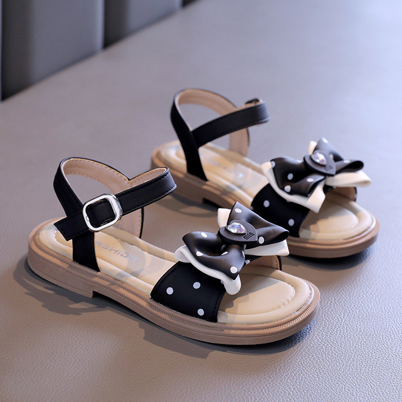 2024. gada jauns vasaras stils, modernas, ērtas un neformālas bantes ar atvērtu purngalu, vidējas un lielas bērnu neslīdošas meiteņu sandales