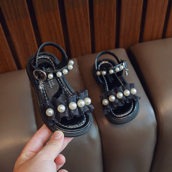 Нов летен стил, модни, удобни и ежедневни, устойчиви на износване сандали за момичета с плоска подметка и една презрамка, неплъзгащи се с отворени пръсти