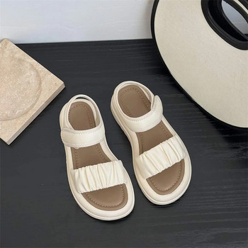 Летни модни ежедневни и удобни елегантни и сладки плажни сандали с отворени пръсти, устойчиви на износване, с дебела подметка и неплъзгащи се