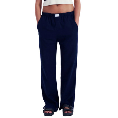 Naiste vabaaja aluspüksid lahtised vertikaalsed triibulised prindiga elastsed taskutega salongipüksid Kodus kannab magamisriideid