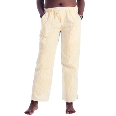 Naiste vabaaja aluspüksid lahtised vertikaalsed triibulised prindiga elastsed taskutega salongipüksid Kodus kannab magamisriideid