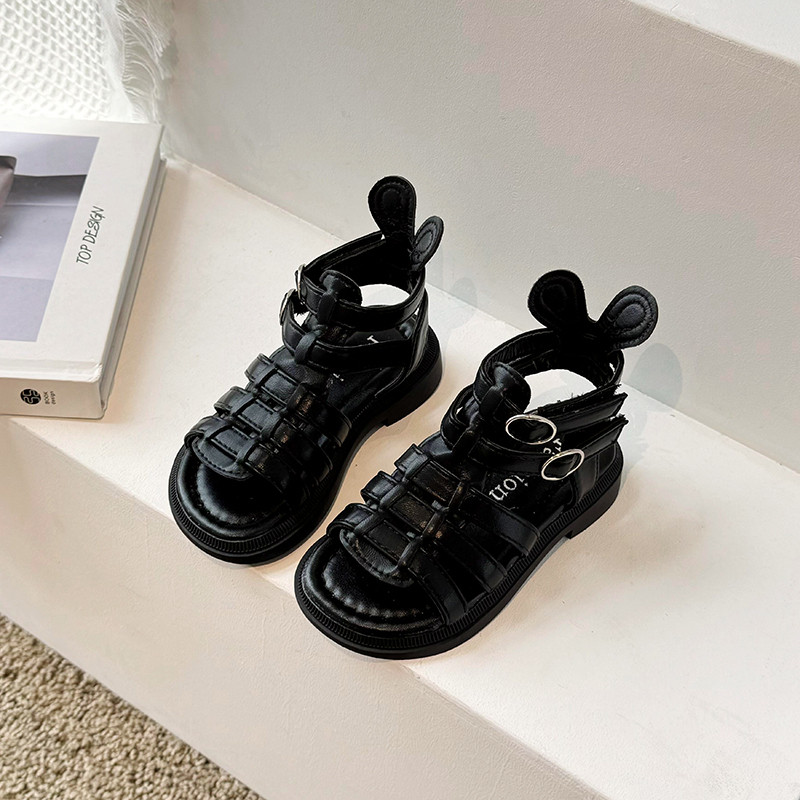 Tüdrukute sandaalid 2024, suvi, uued lastejalatsid Printsessikingad Pehme tallaga beebikingad Moodsad Rooma kingad