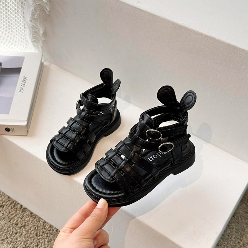 Tüdrukute sandaalid 2024, suvi, uued lastejalatsid Printsessikingad Pehme tallaga beebikingad Moodsad Rooma kingad