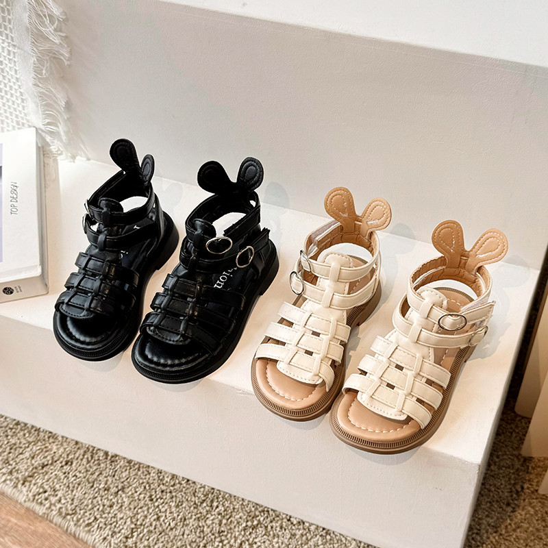 Tüdrukute sandaalid 2024, suvi, uued lastejalatsid Printsessikingad Pehme tallaga beebikingad Moodsad Rooma kingad
