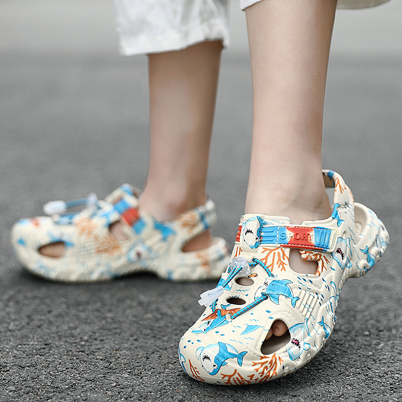 YISHEN Lányok Szandálok Gyerek Cipők Nyári terepszínű Zárt orrú Strandcipők Gyerekeknek EVA Rajzfilm Szandálok Infantiles Szandálok Fiúk