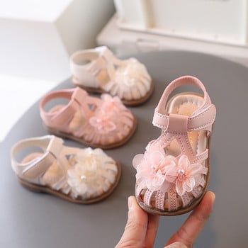 Νέα καλοκαιρινά παιδικά σανδάλια μόδας για κορίτσια Μικρά λουλούδια πριγκίπισσα σανδάλια Φοιτητικό Μαλακό μωρό πλακέ σανδάλια παπούτσια για περπάτημα H801