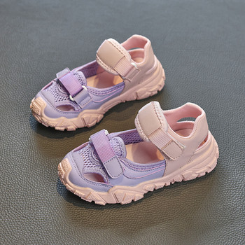 Детски спортни сандали за момичета Мрежести дишащи маратонки за момчета Ежедневни плажни обувки Модни издълбани неплъзгащи се плоски тенис Feminino