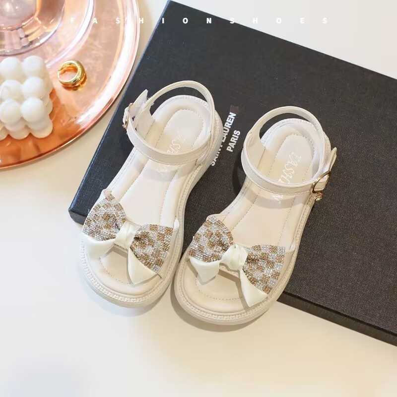 Sandale za djevojčice s ravnom petom, dječje djevojčice, proljeće, ljeto, modne tinejdžerske cipele s mašnom i princezom za malu djecu