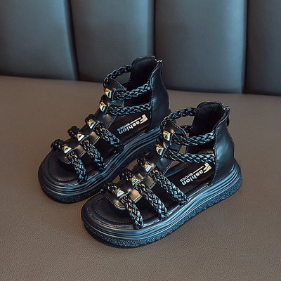 2023 nyár, új lányok divat római tengerparti szandálok hercegnős cipők gyermekszandálok, lányoknak megfelelő szandálok, nyitott orrú cipők