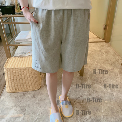 Vasaras jaunas kokvilnas rūtainas pidžamas bikses sievietēm Mājas iekārtojuma šorti Kokvilnas pidžamas guļamvietas apakšpuse Liela izmēra M-5XL