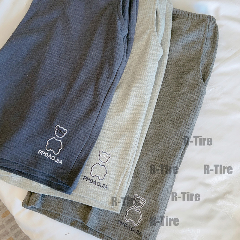 Vasaras jaunas kokvilnas rūtainas pidžamas bikses sievietēm Mājas iekārtojuma šorti Kokvilnas pidžamas guļamvietas apakšpuse Liela izmēra M-5XL