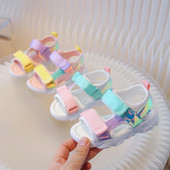 2024. gada vasara Jaunas Bērnu sandales Mazuļu apavi Meiteņu Pludmales Apavi Mīksta Apakšpuse Neslīdoši Zēniem Sporta Sandales Brīvajam laikam 21.–30.