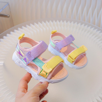 2024 Летни нови детски сандали Бебешки обувки за малко дете Плажни обувки за момичета Меко дъно Неплъзгащи се момчета Спортни сандали Свободно време 21-30