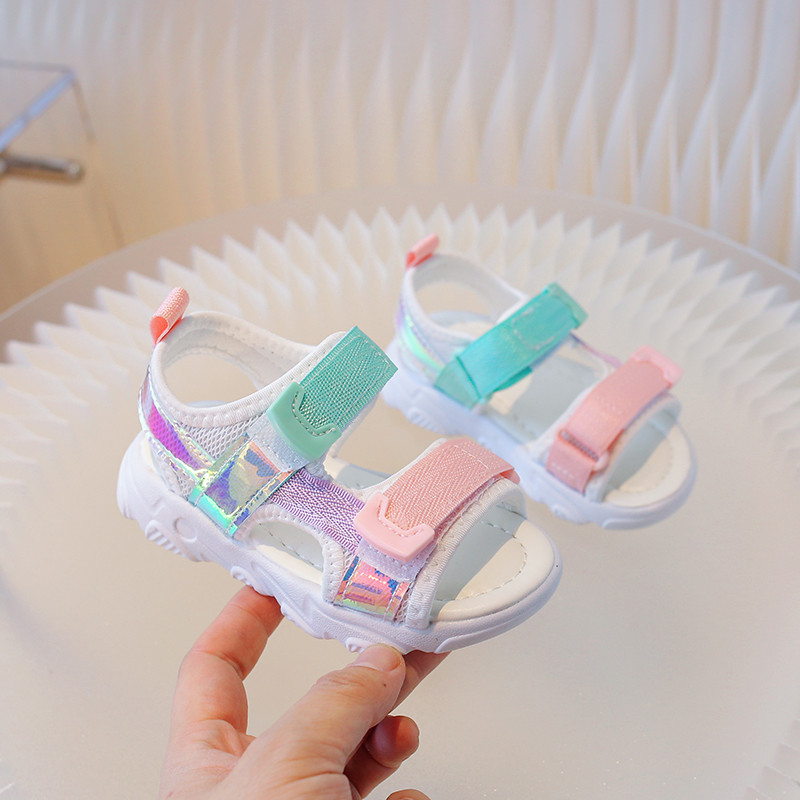 2024. gada vasara Jaunas Bērnu sandales Mazuļu apavi Meiteņu Pludmales Apavi Mīksta Apakšpuse Neslīdoši Zēniem Sporta Sandales Brīvajam laikam 21.–30.