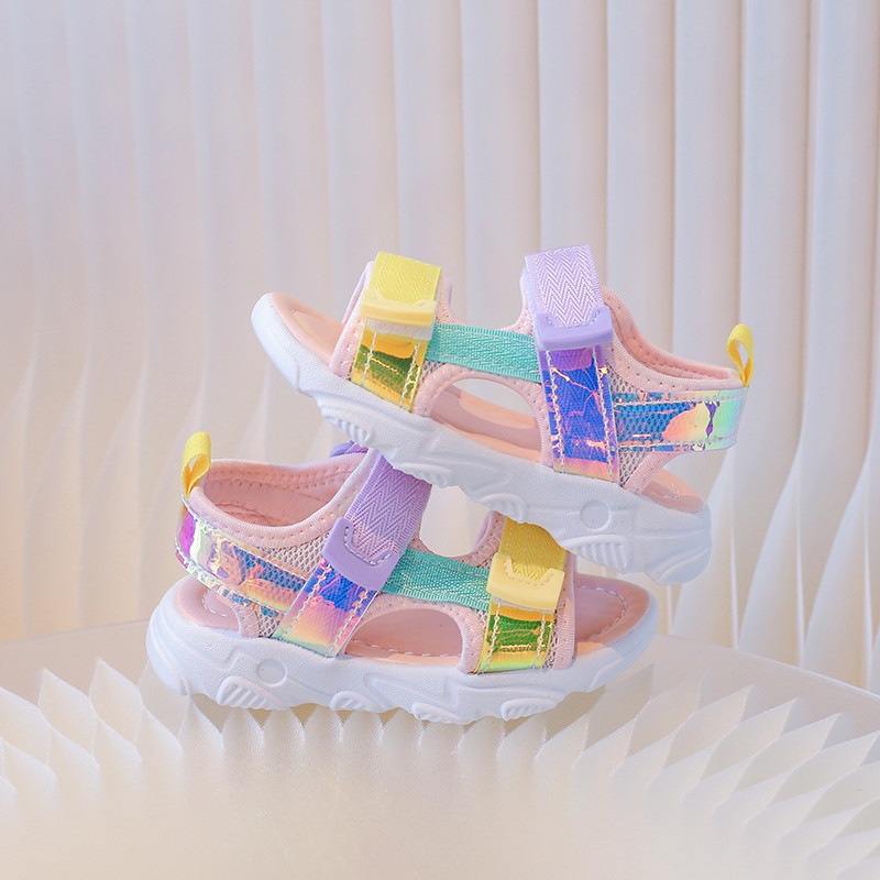 2024. gada vasara Jaunas Bērnu sandales Mazuļu apavi Meiteņu Pludmales Apavi Mīksta Apakšpuse Neslīdoši Zēniem Sporta Sandales Brīvajam laikam 21.–30.